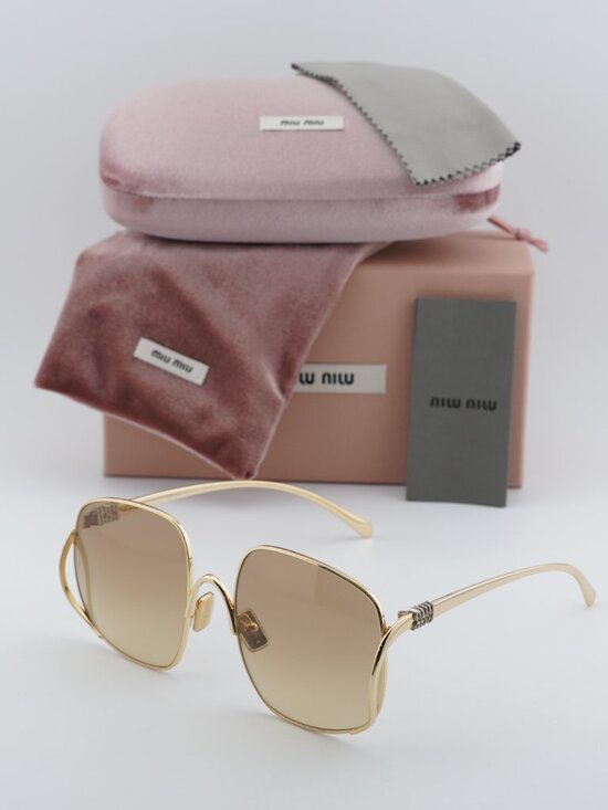 Miu Miu MUA57S 5AK20S Square Sunglasses – Gold\\ Brown main image 7